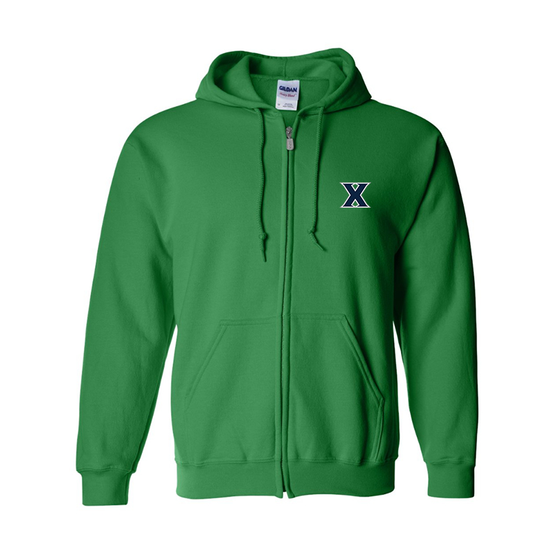 Men's Xavier Musketeers Gildan  Heavy Blend Full Zip Hooded Sweatshirt